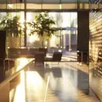 a focused, modern office environment showcases a sleek computer screen displaying intricate sql code, illuminated by soft, strategic lighting that emphasizes the dynamic flow of data and optimization strategies.