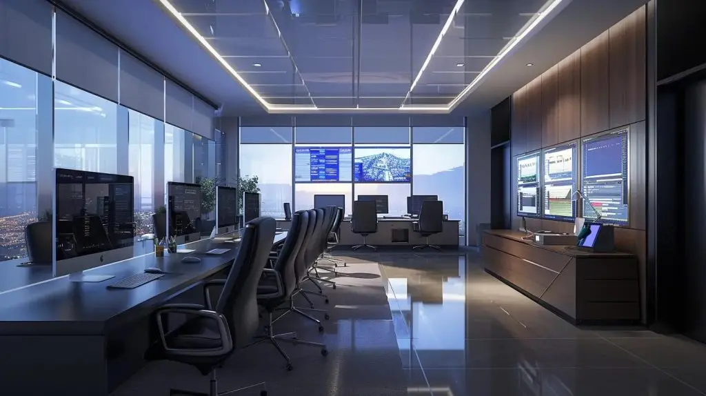 a sleek, modern office filled with advanced technology showcases a group of cybersecurity professionals analyzing authentication logs on multiple screens, emphasizing the vital role of secure user authentication in protecting digital identities.